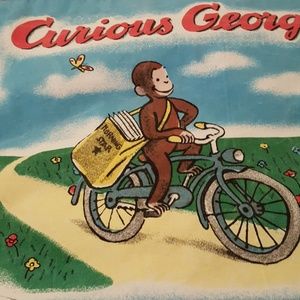 Original Curious George canvas pillow cover.